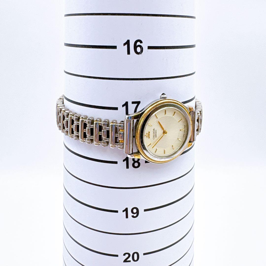 稼働品 SEIKO CREADOR アナログ腕時計 シルバー/ゴールド 18KT