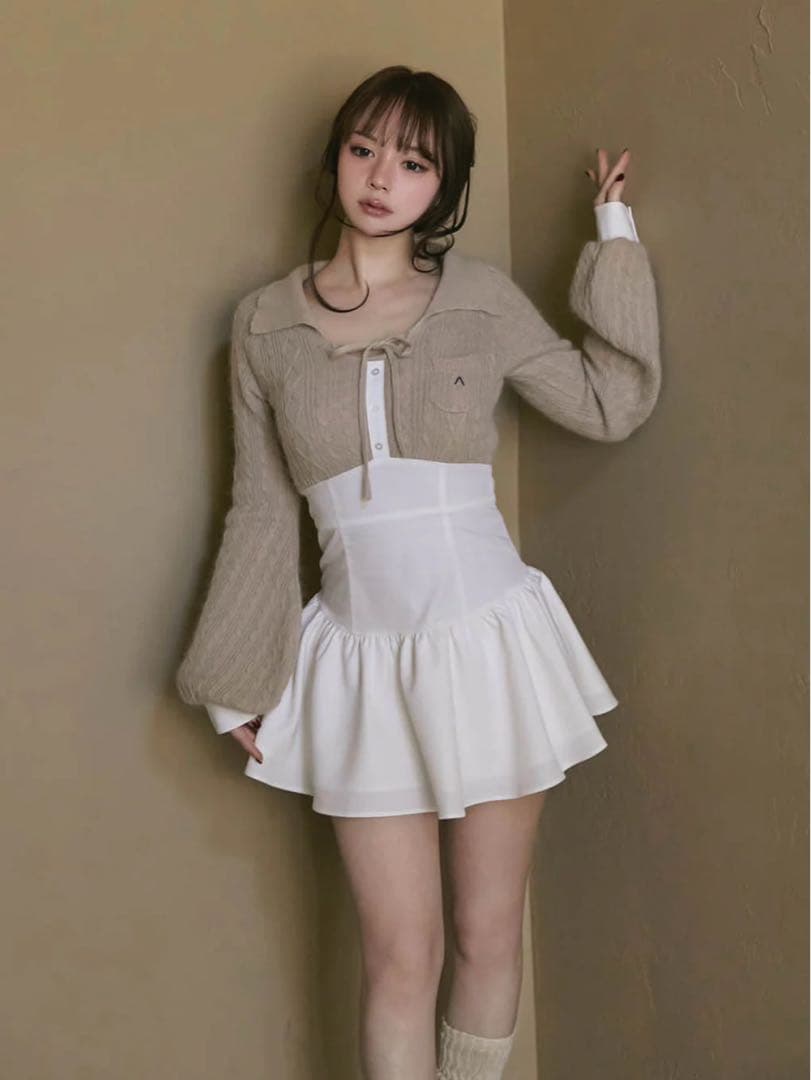 ワンピース andmary Tess blouse mini dress