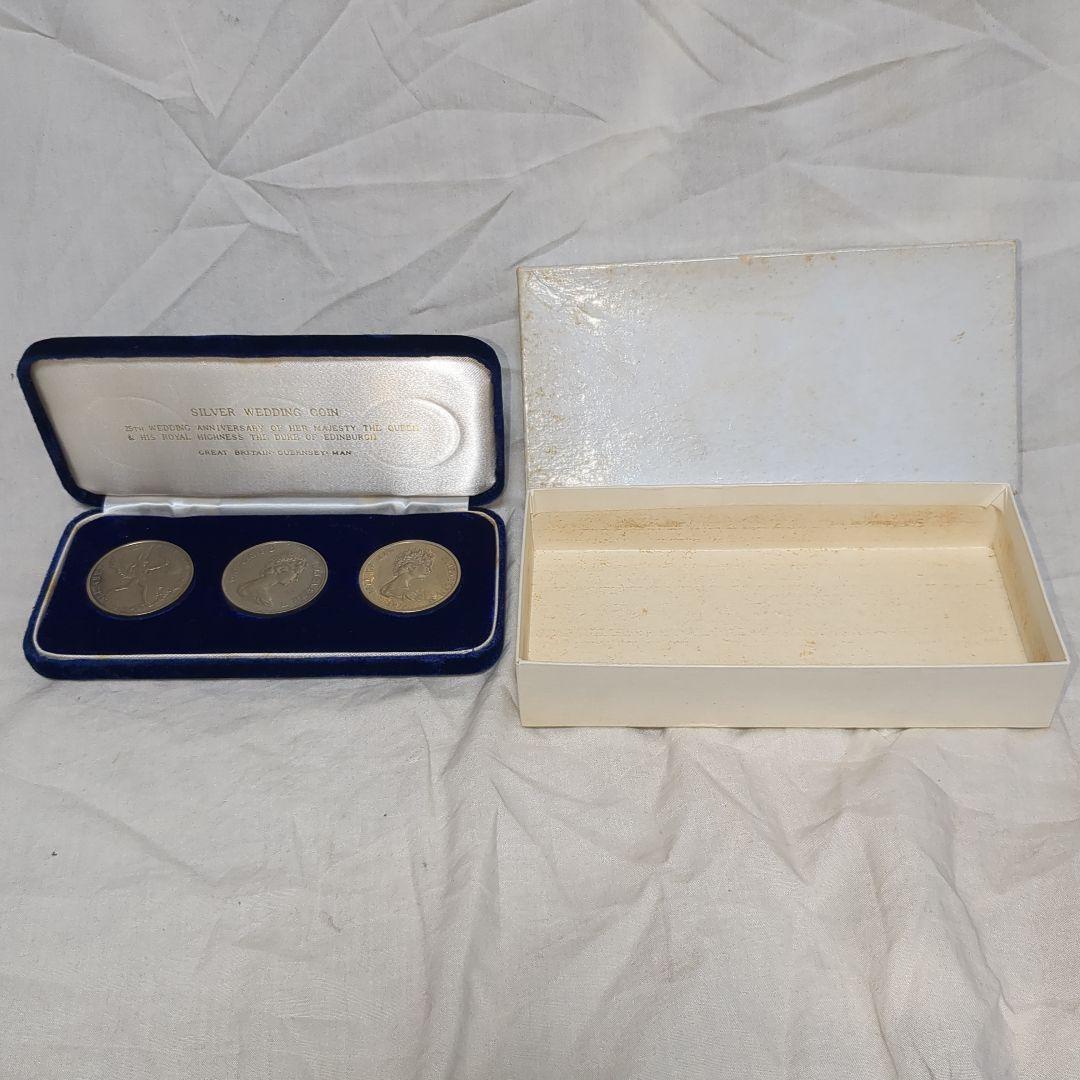 1972 エリザベス2世 シルバーウェディング3枚　重量総84g 記念銀貨