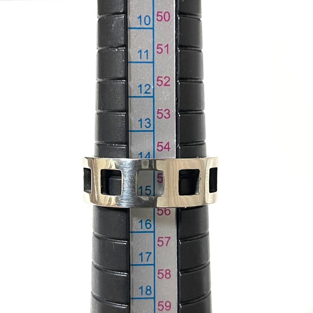 『GUCCI』　指輪 グッチ オープンスクエア シルバーリング 15号