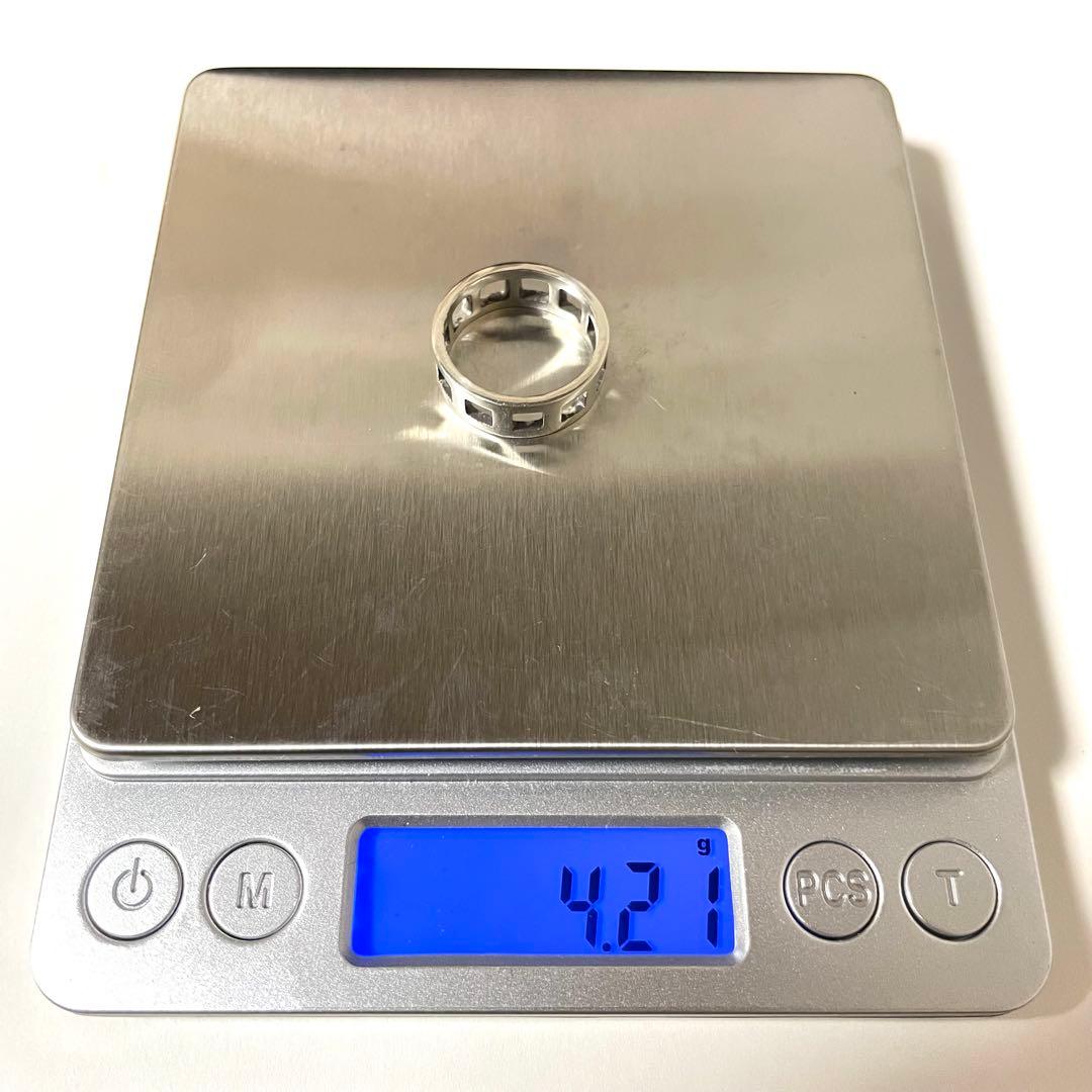 『GUCCI』　指輪 グッチ オープンスクエア シルバーリング 15号