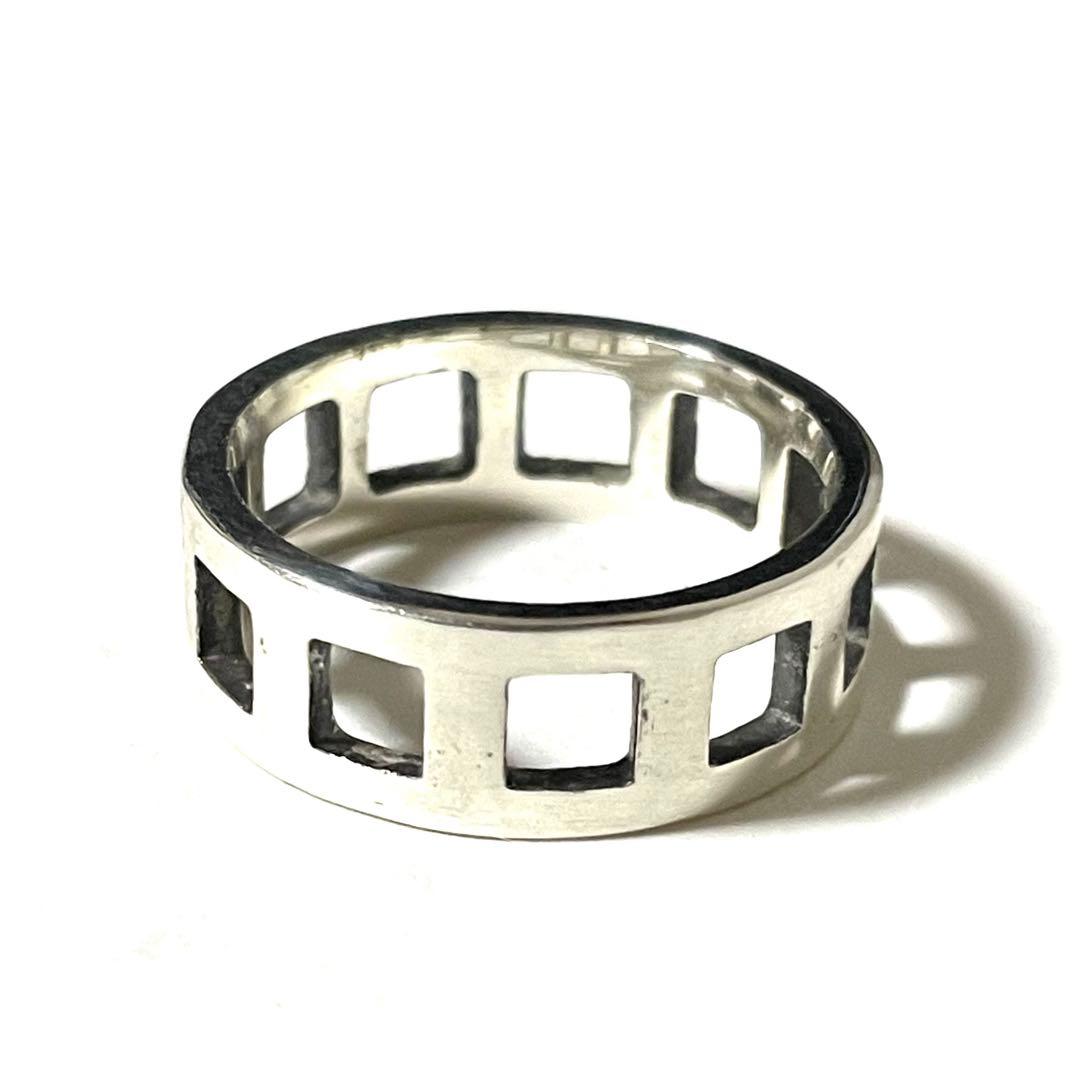 『GUCCI』　指輪 グッチ オープンスクエア シルバーリング 15号