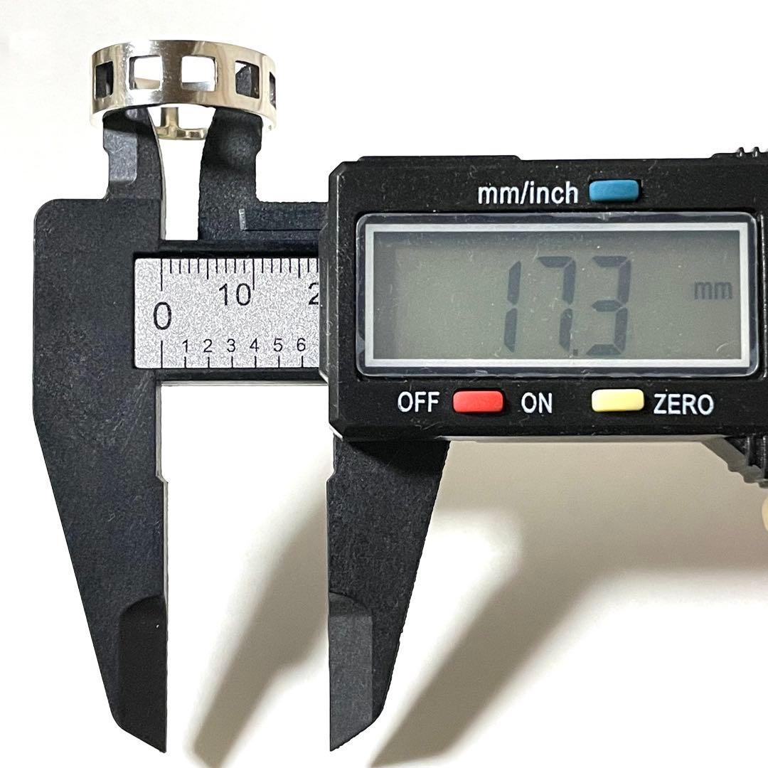 『GUCCI』　指輪 グッチ オープンスクエア シルバーリング 15号