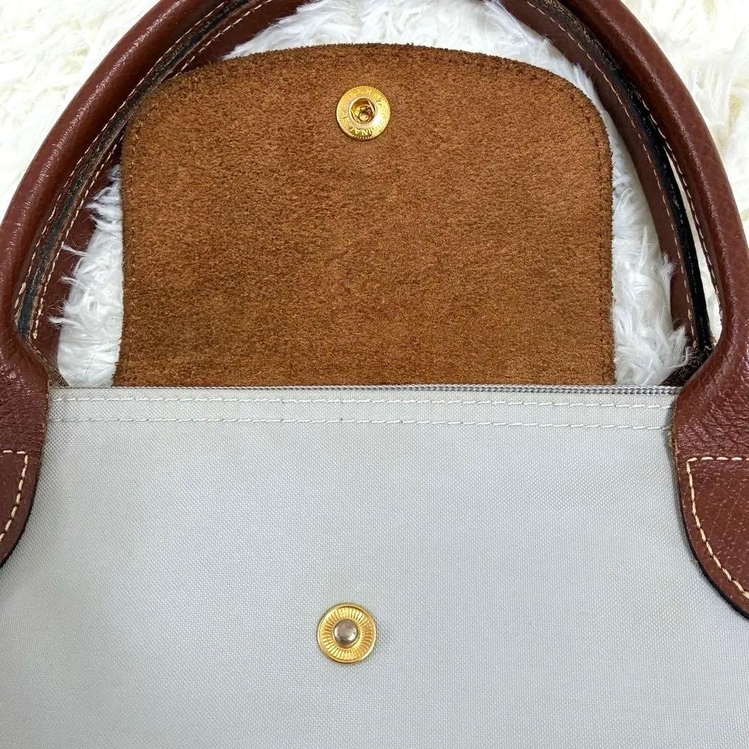 ロンシャン プリアージュ エッフェル塔 ナイロン トートバッグ グレー　A4