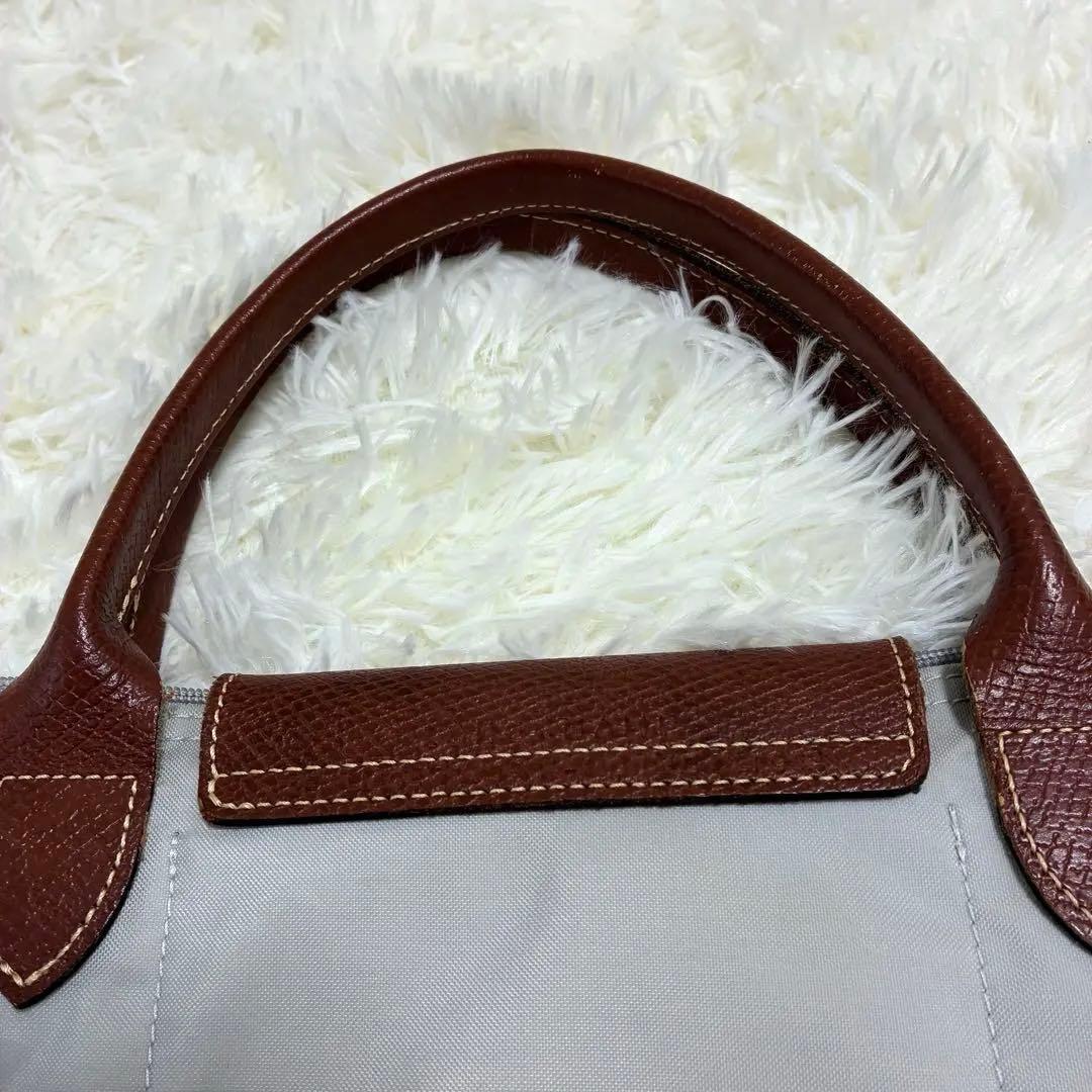 ロンシャン プリアージュ エッフェル塔 ナイロン トートバッグ グレー　A4