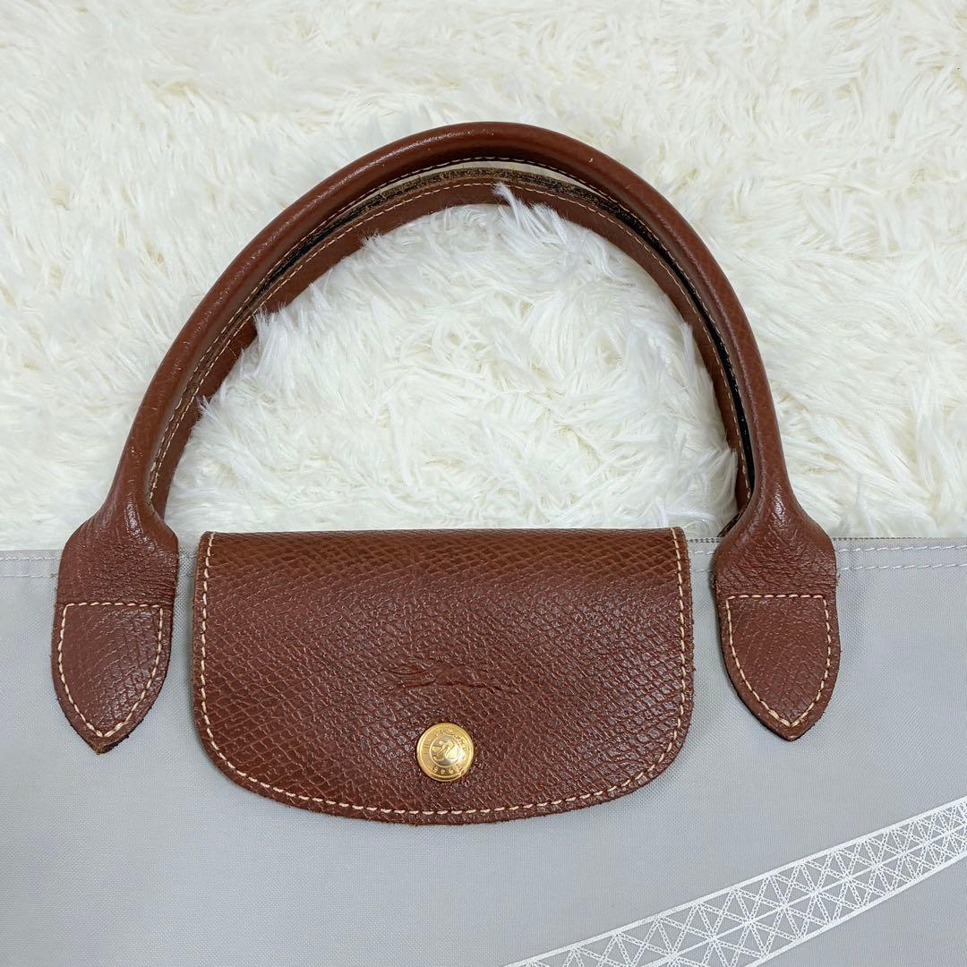 ロンシャン プリアージュ エッフェル塔 ナイロン トートバッグ グレー　A4