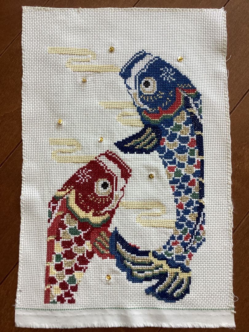 ホビーラホビーレ　クロスステッチフレーム〈鯉のぼり〉　完成品