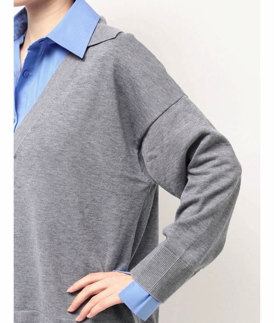 ELENDEEK シャツドッキングスキッパーニット