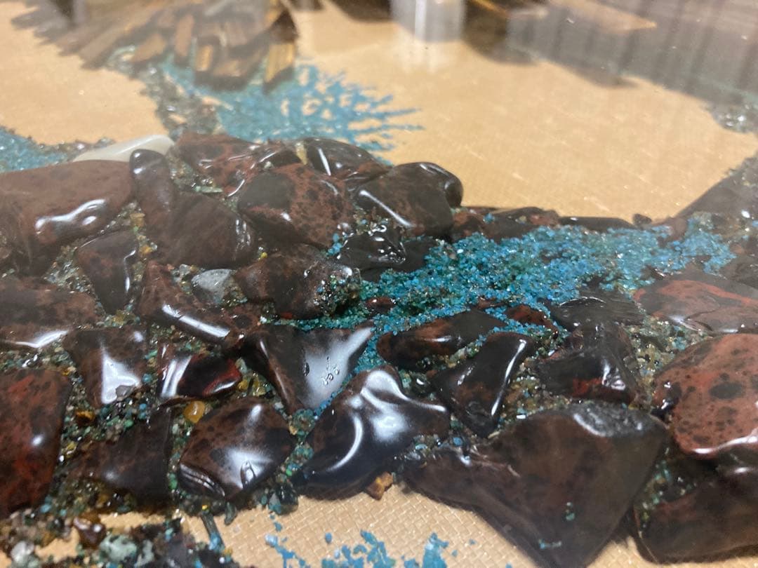 鉱石造 鉱石画 鉱石 鷹絵 縁起額 額縁　大迫力