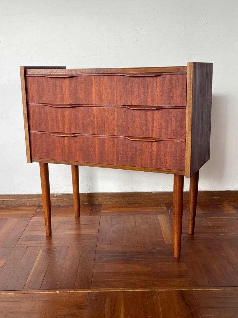 北欧 デンマーク ヴィンテージ チーク 3段 スモール チェスト