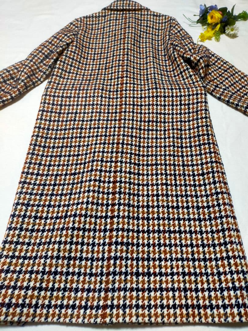 美品！23区 ループヤーン チェック ツイード ロングコート　38