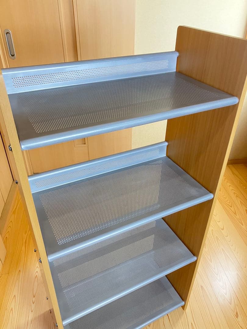 パンチングシェルフ　ウッド　スチール　棚　ビンテージ　デザイン　プランターラック