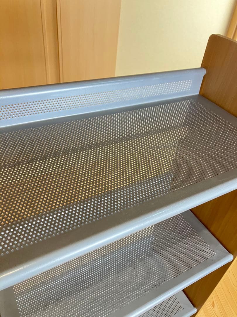 パンチングシェルフ　ウッド　スチール　棚　ビンテージ　デザイン　プランターラック