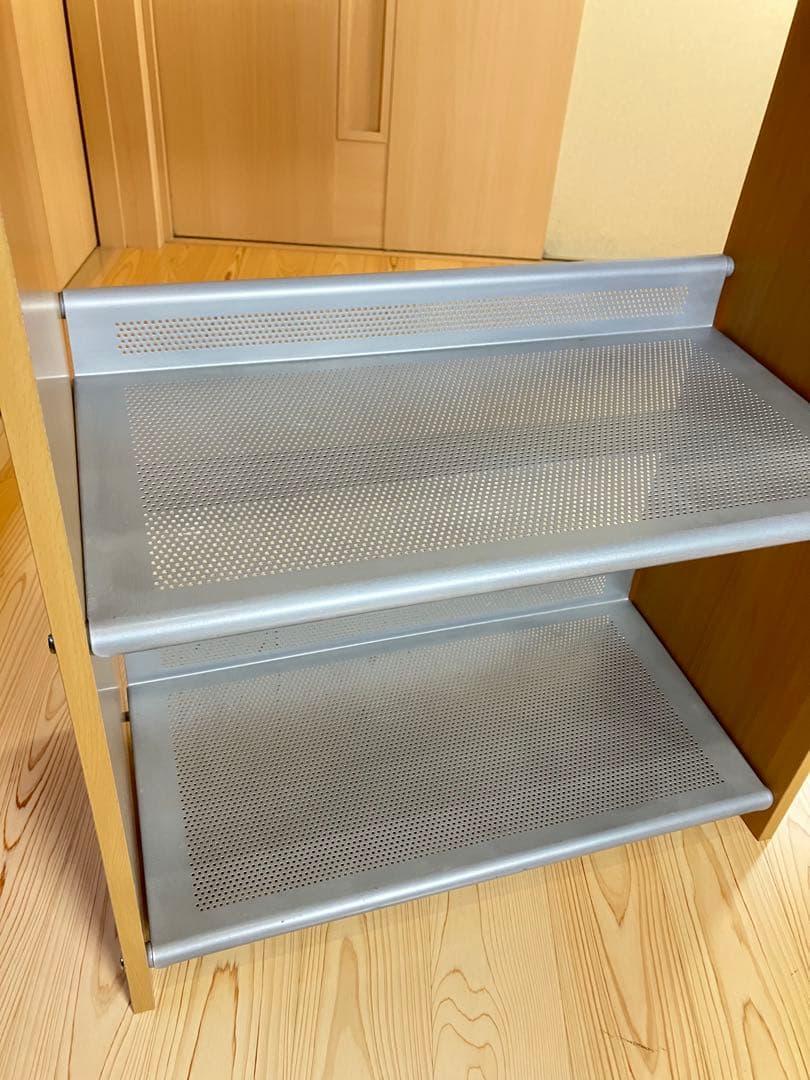 パンチングシェルフ　ウッド　スチール　棚　ビンテージ　デザイン　プランターラック