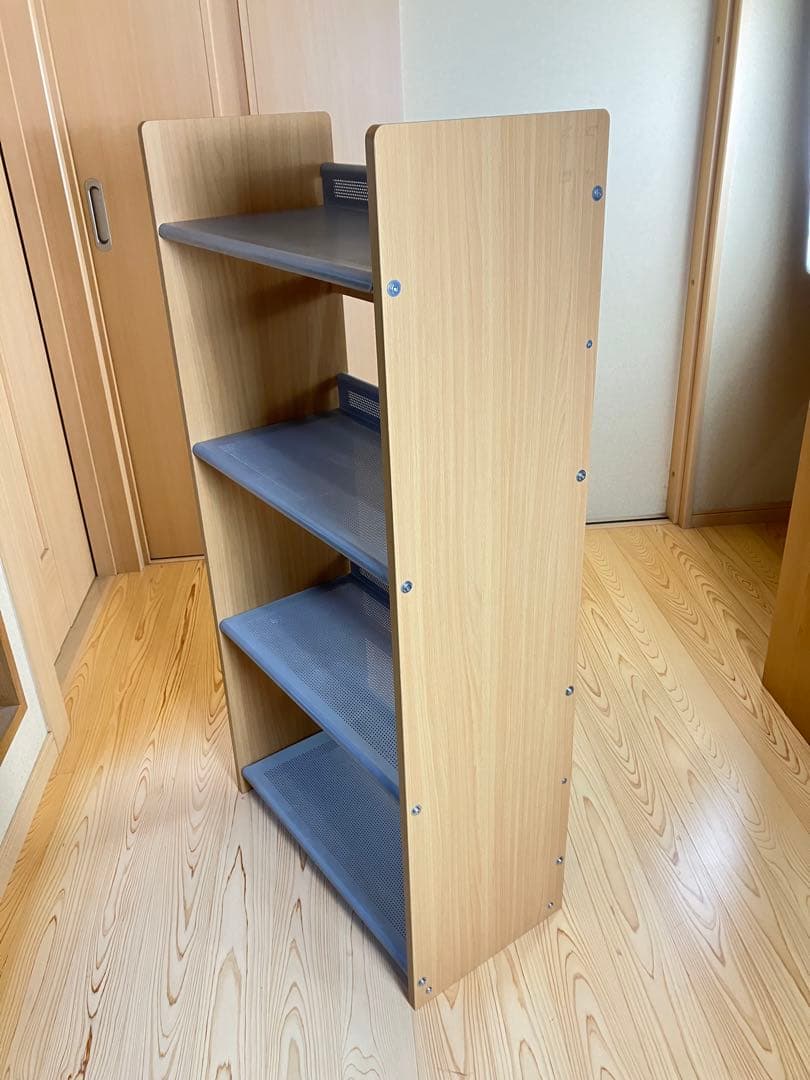 パンチングシェルフ　ウッド　スチール　棚　ビンテージ　デザイン　プランターラック