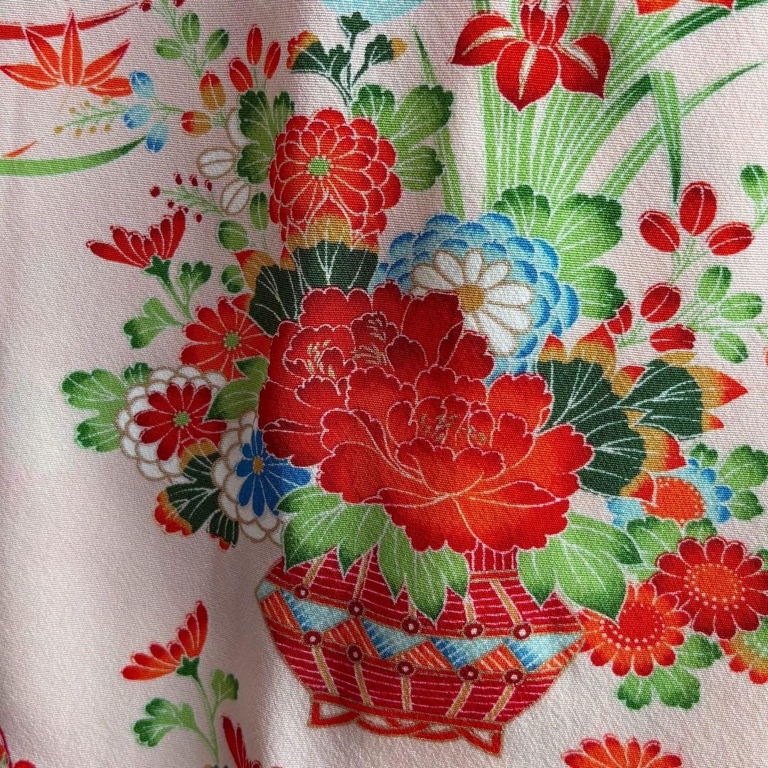 アンティーク　フルセット　七五三　３歳女の子　ピンク　絞り被布　小物　7050