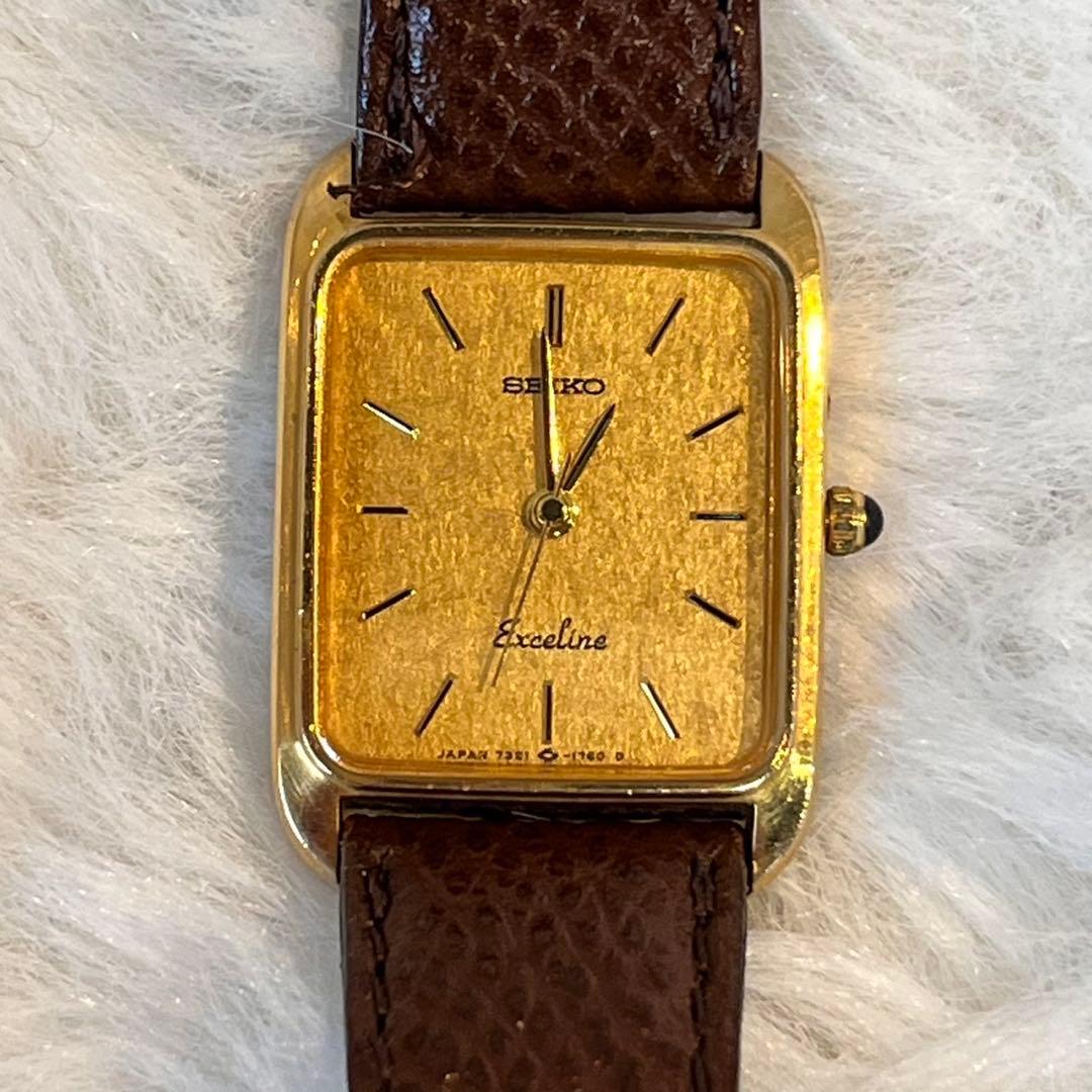 SEIKO Exceline ゴールド 腕時計　10KT 7321-6080