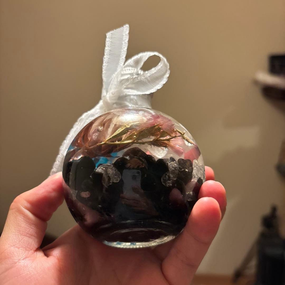 モリオンと水晶のパワーハーバリウム！悪いやつを吸う！