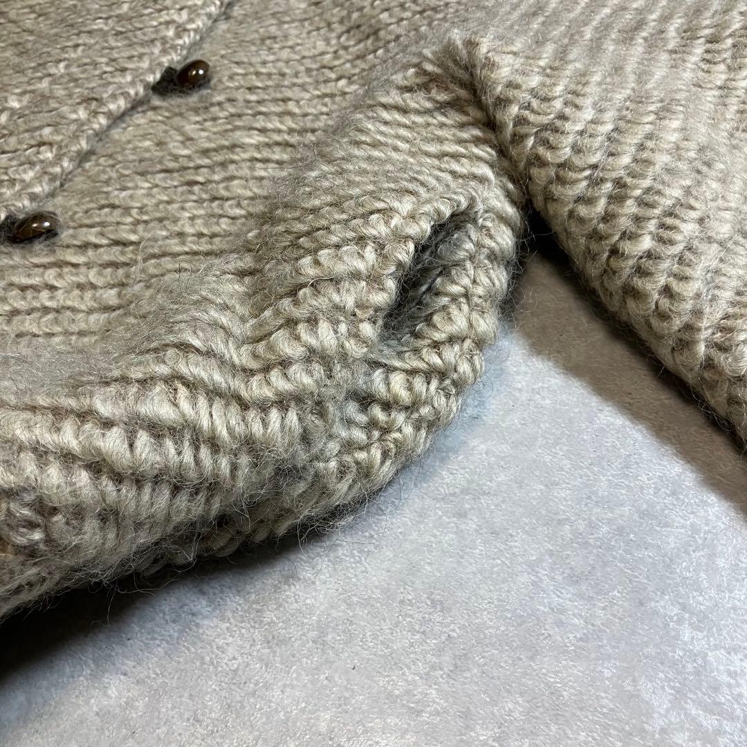 Burberry ウールカーディガン 編み込み ブルゾン ベージュ バーバリー
