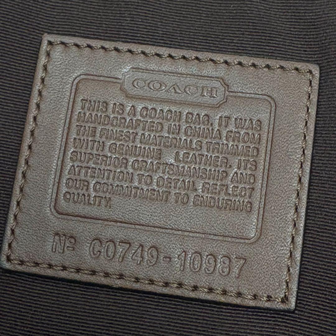 COACH コーチ シグネチャー トートバッグ 茶 キャンバス レザー　842