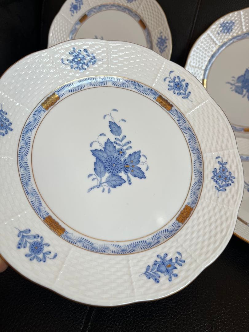 ヘレンド アポニーブルー 皿5枚 23cmセット