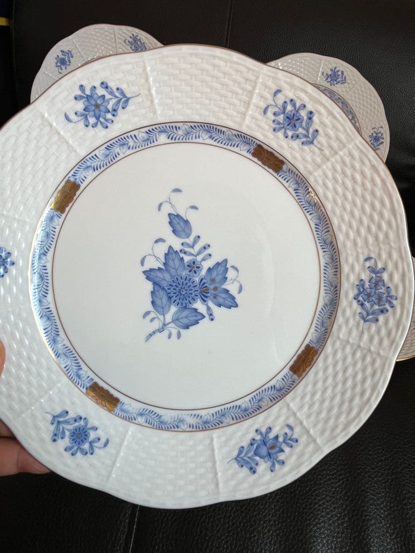 ヘレンド アポニーブルー 皿5枚 23cmセット