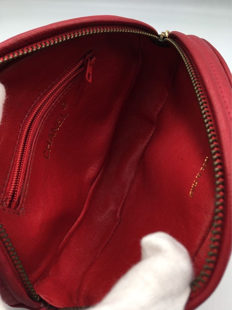 シャネル　ラムスキン　ポーチ　フリンジ