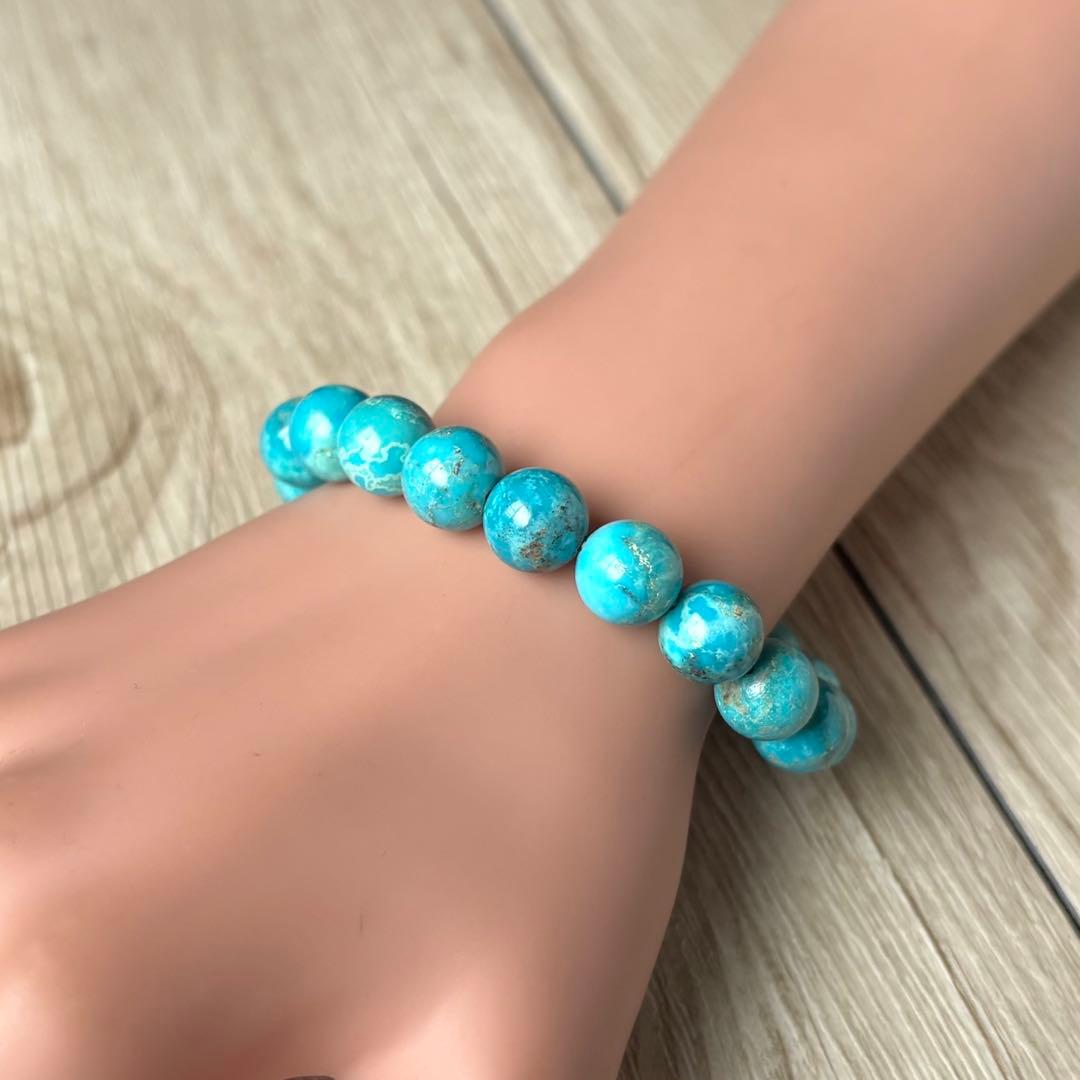人生の守護石を身に着け困難を乗り越える/天然ターコイズ/パワーストーンブレスレッ