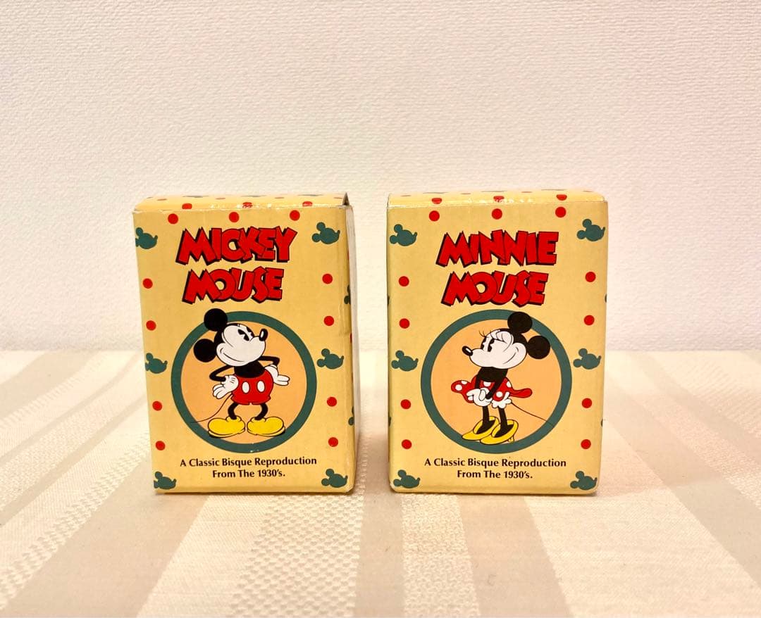 ミッキー、ミニー　フィギュア　置物　ドアストッパー　テリア　2点