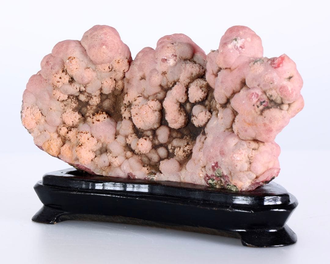 国産 菱マンガン鉱 インカローズ 天然石 台座付 724g鉱物標本 鑑賞石 水石