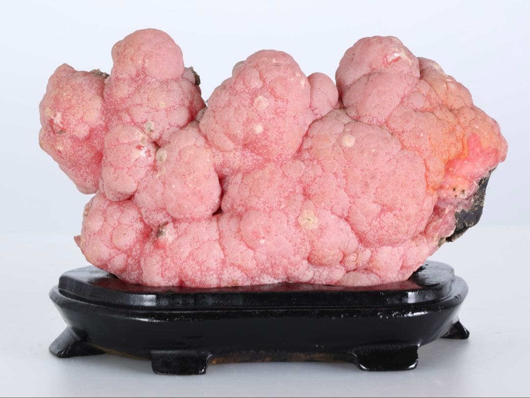 国産 菱マンガン鉱 インカローズ 天然石 台座付 724g鉱物標本 鑑賞石 水石