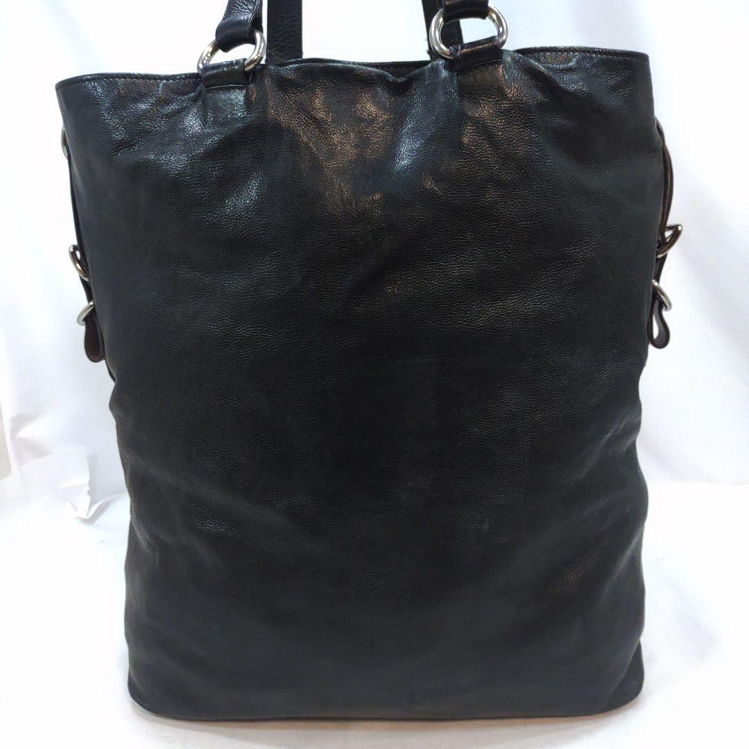 プラダ トートバッグ 2way ショルダー レザー 大容量 肩掛 黒 ギャラ付
