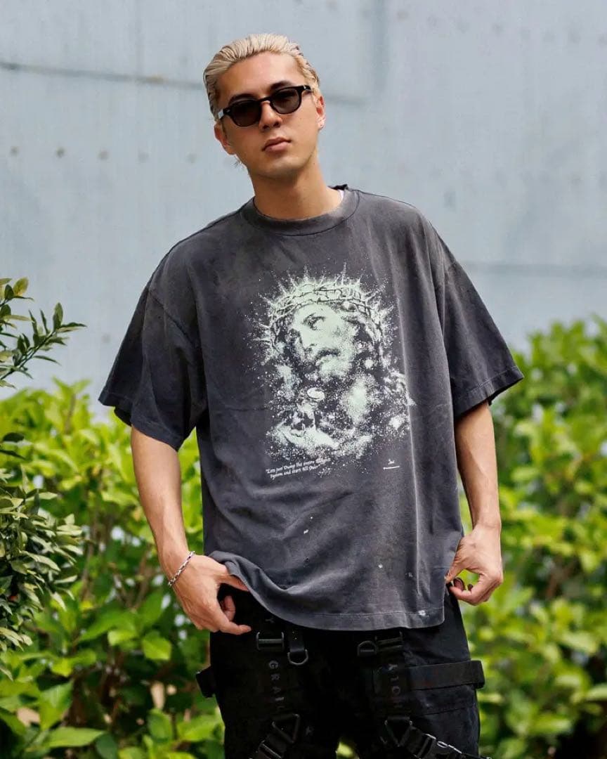 SAINT M×××××× JESUS SS TEE BLACK L