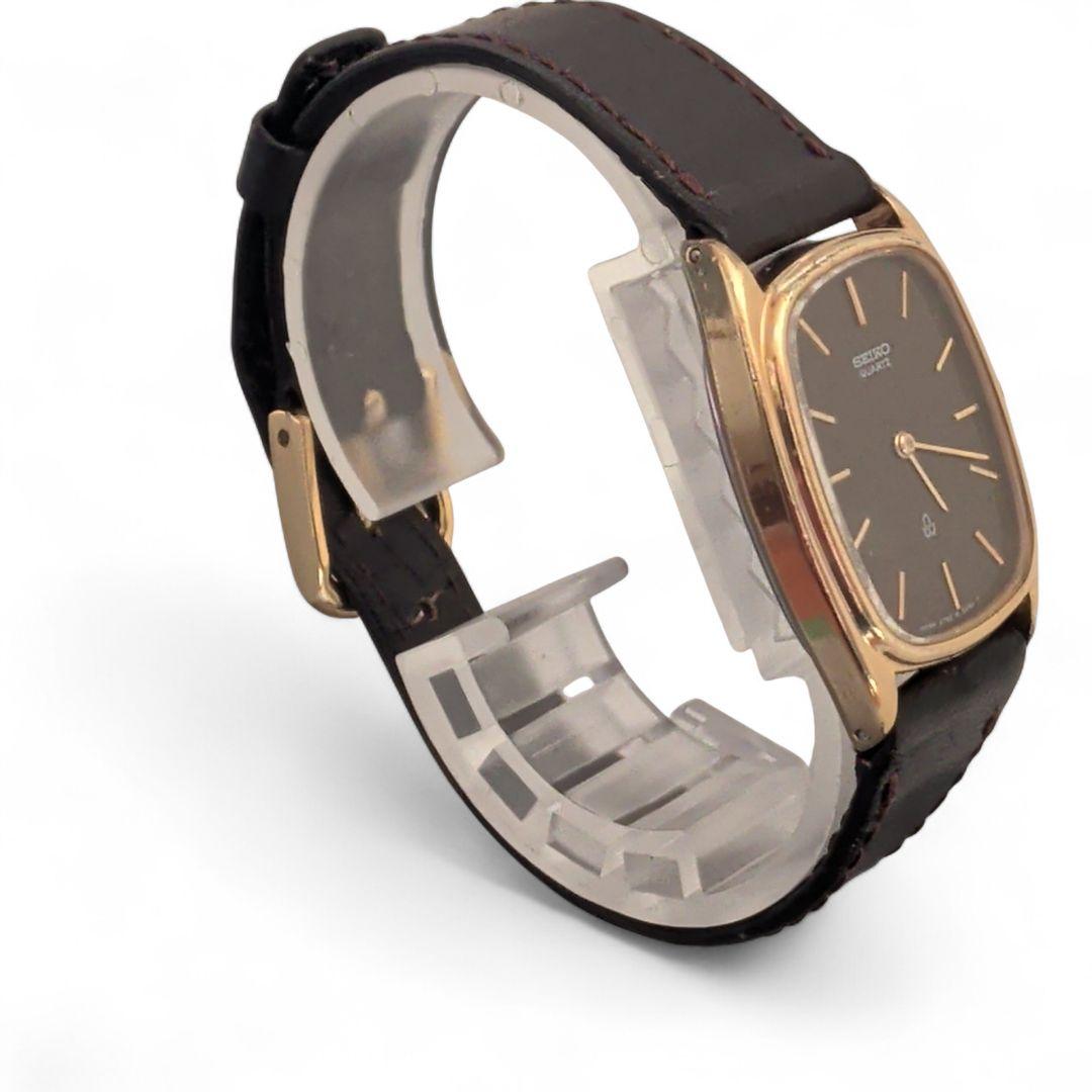 【稼働品・電池交換済】セイコー シャリオ レクタンギュラー 金ベゼル