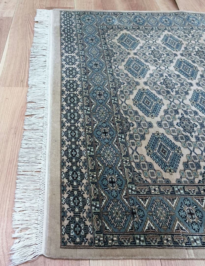 Y3359 パキスタン絨毯 ウール 手織り 大判179×125㎝