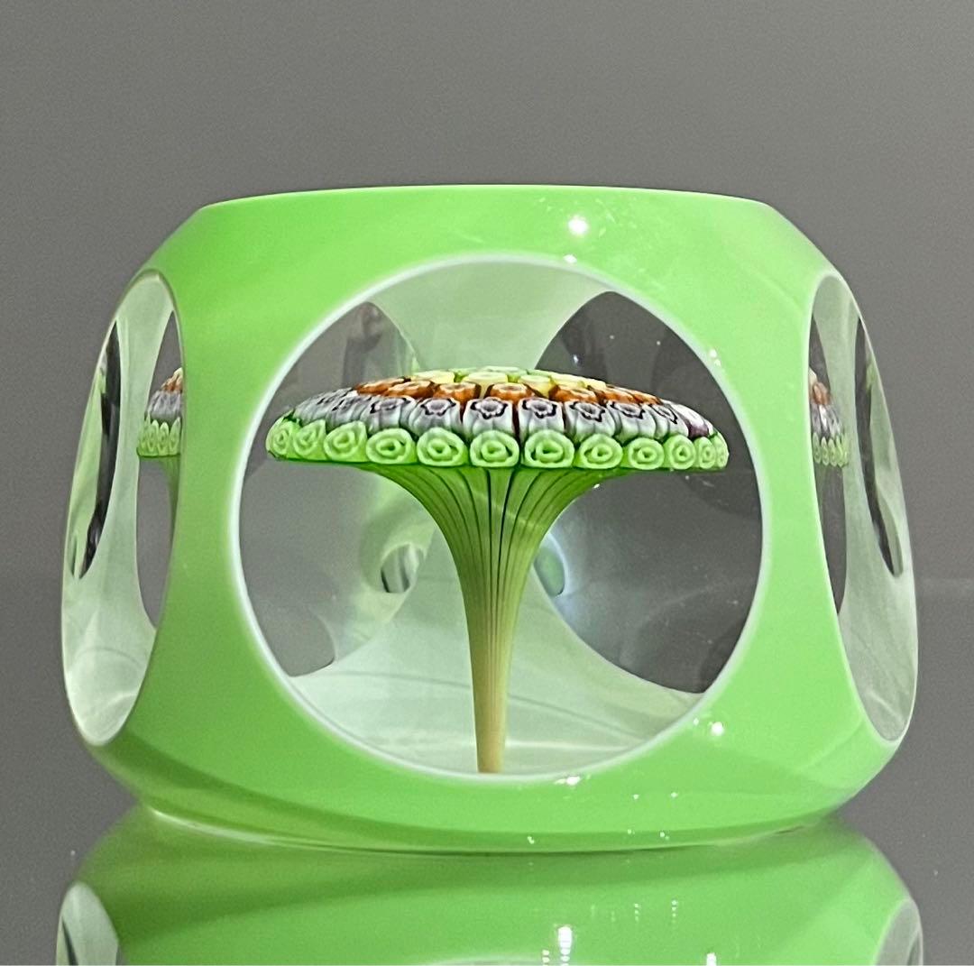 バカラ/※稀少色 極美品 ミルフィオリ マッシュルーム ペーパーウェイト