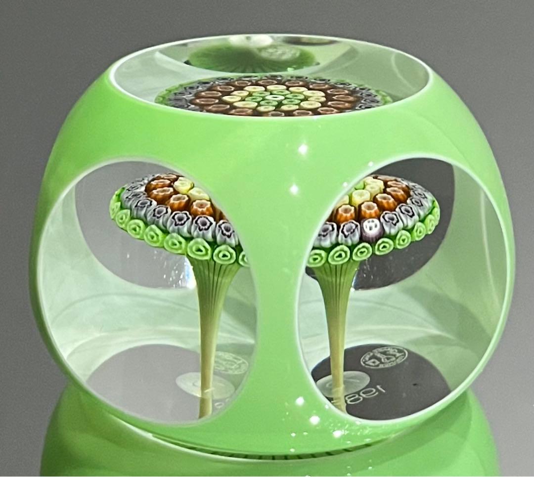 バカラ/※稀少色 極美品 ミルフィオリ マッシュルーム ペーパーウェイト