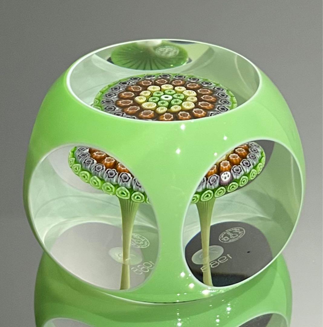 バカラ/※稀少色 極美品 ミルフィオリ マッシュルーム ペーパーウェイト