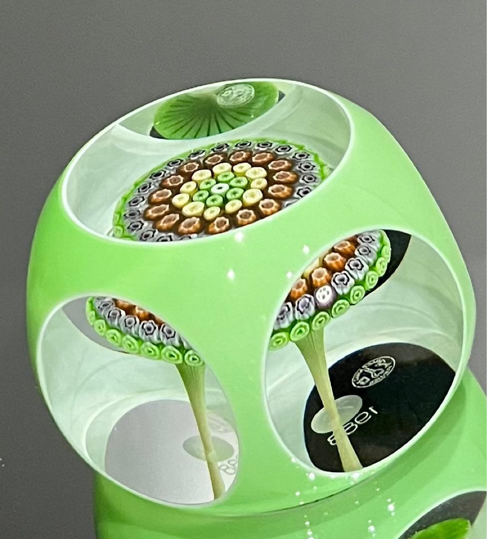 バカラ/※稀少色 極美品 ミルフィオリ マッシュルーム ペーパーウェイト