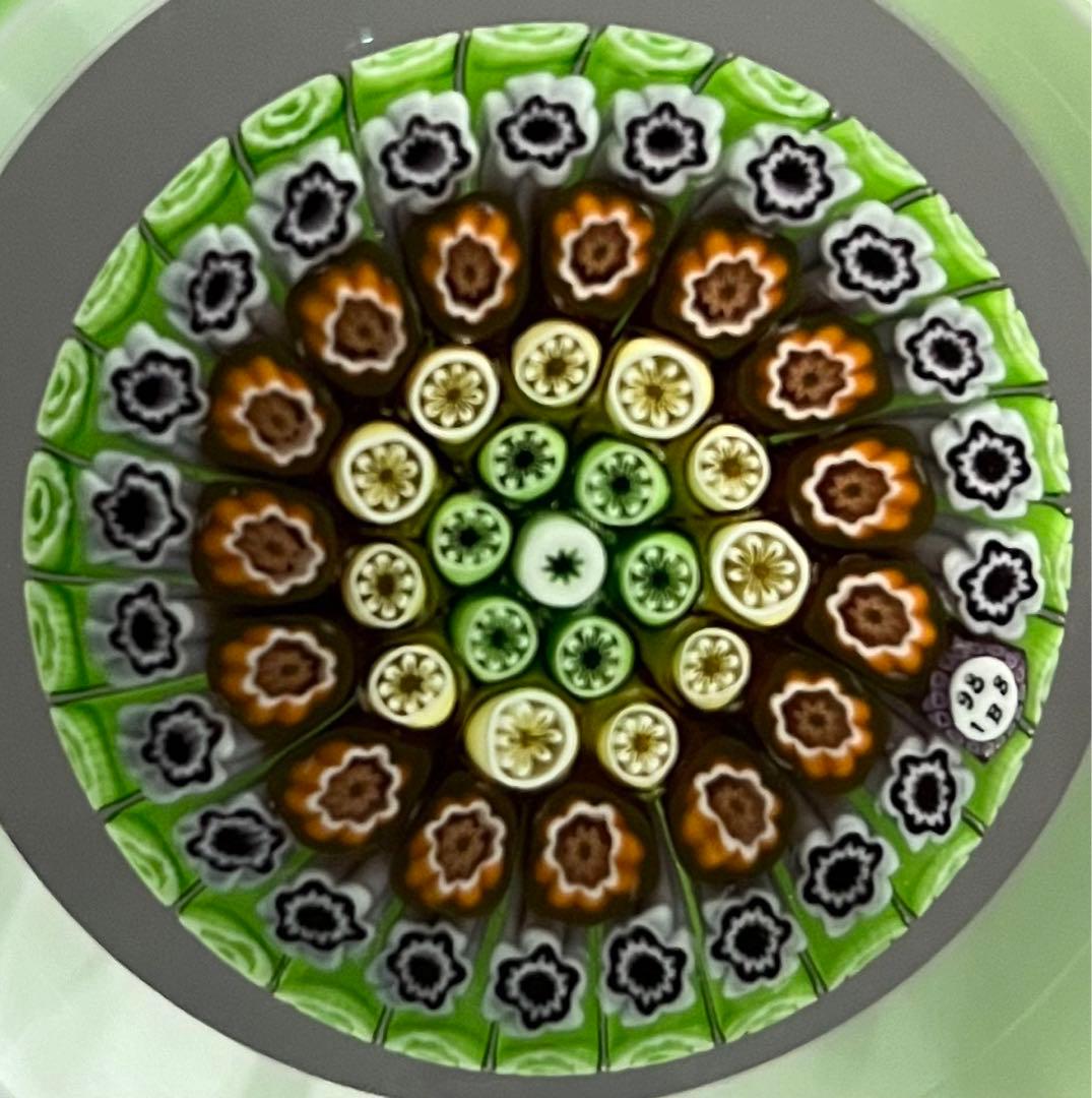 バカラ/※稀少色 極美品 ミルフィオリ マッシュルーム ペーパーウェイト