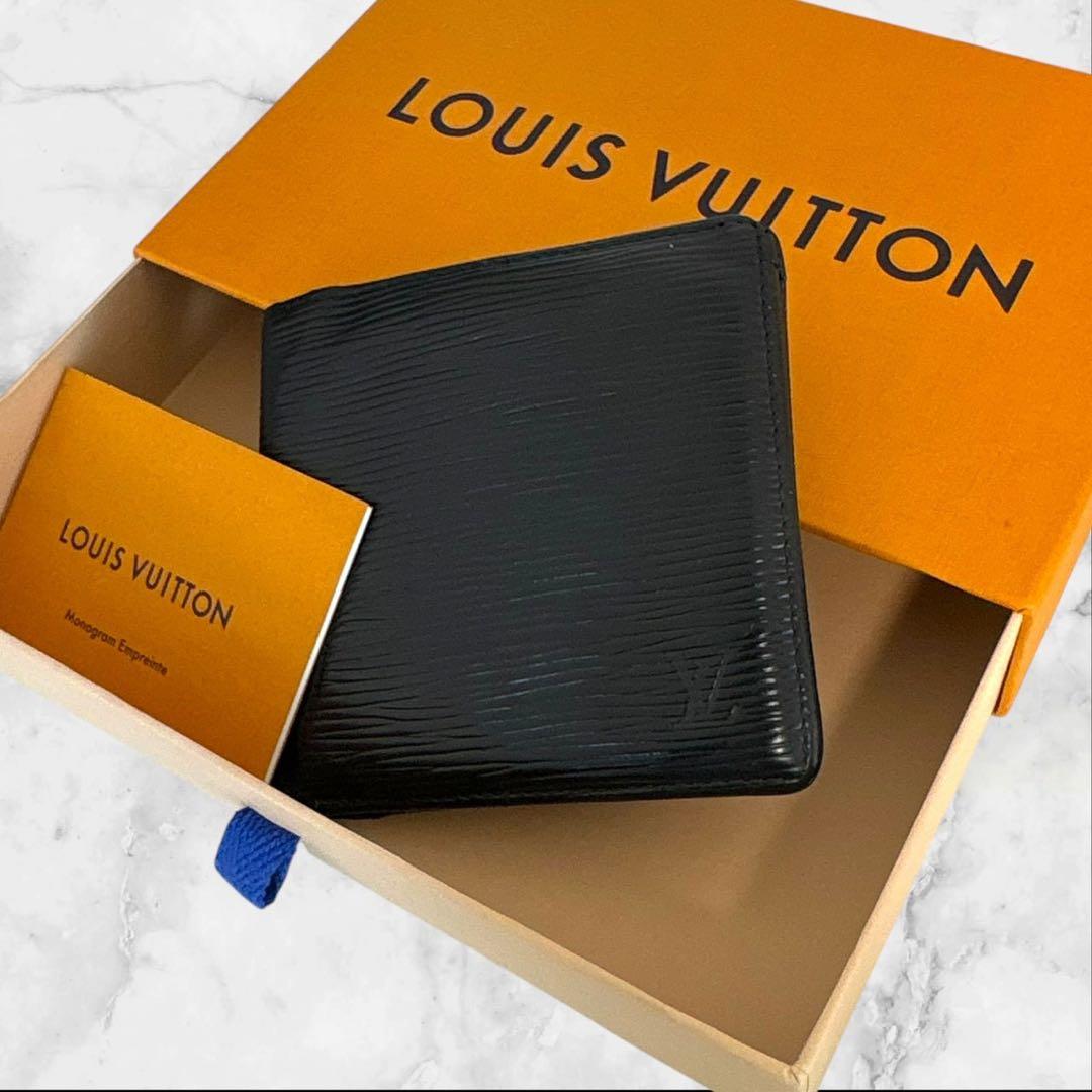 美品✨ ルイヴィトン　ポルトフォイユマルコ　エピ　ブラック　折り財布
