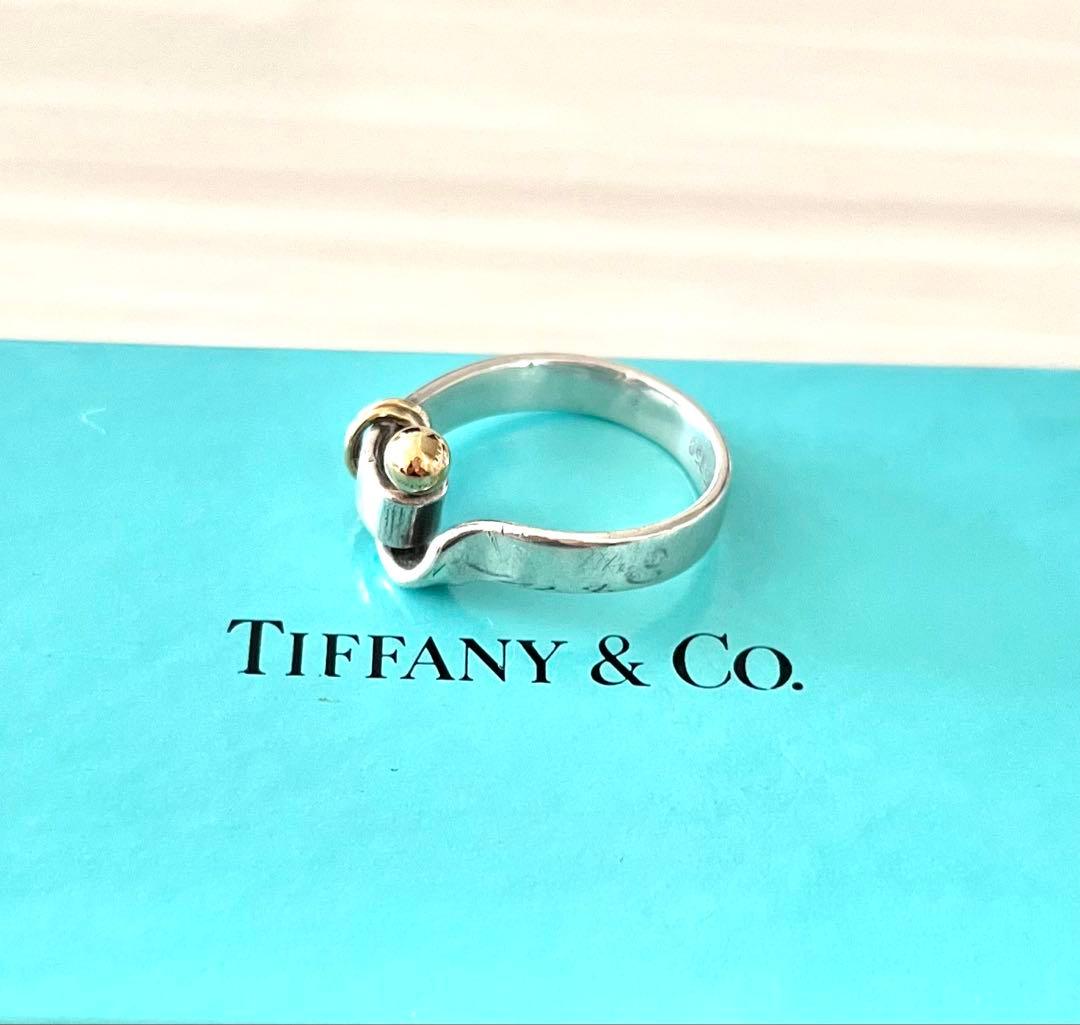 ❤︎ティファニー❤︎ フック&アイ シルバー×ゴールド フープリング 約16号