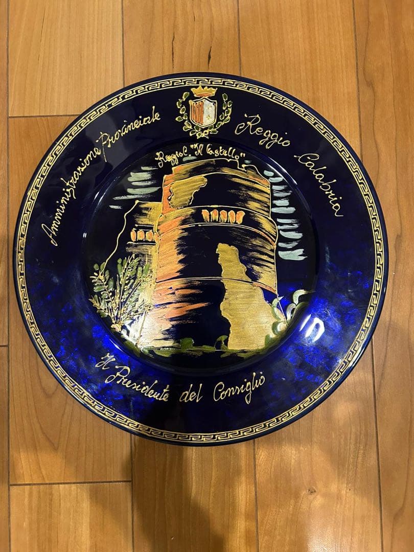 イタリア製手書きガラス皿