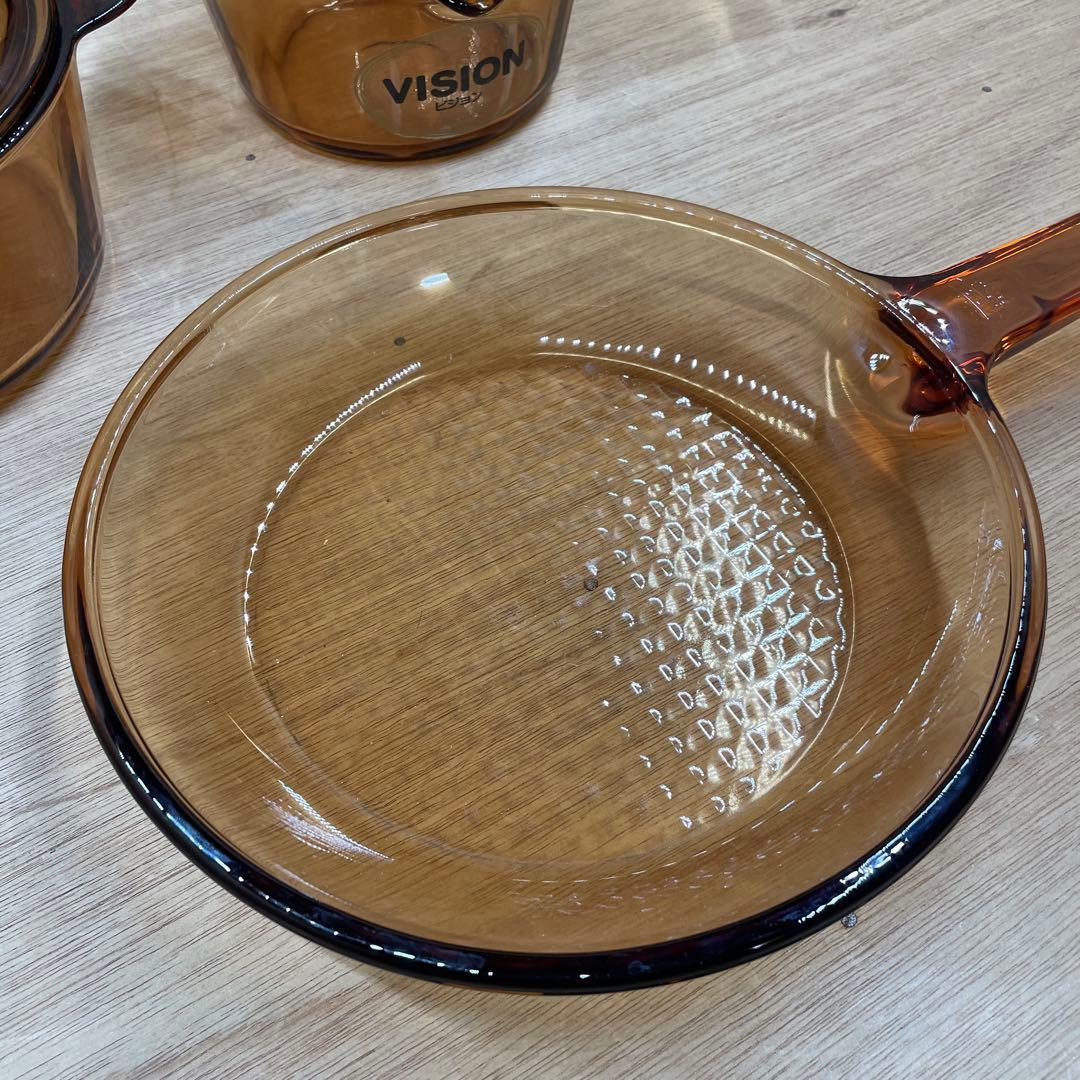 VISION ビジョン　フライパン　両手鍋　片手鍋　超耐熱ガラス製器具 3点