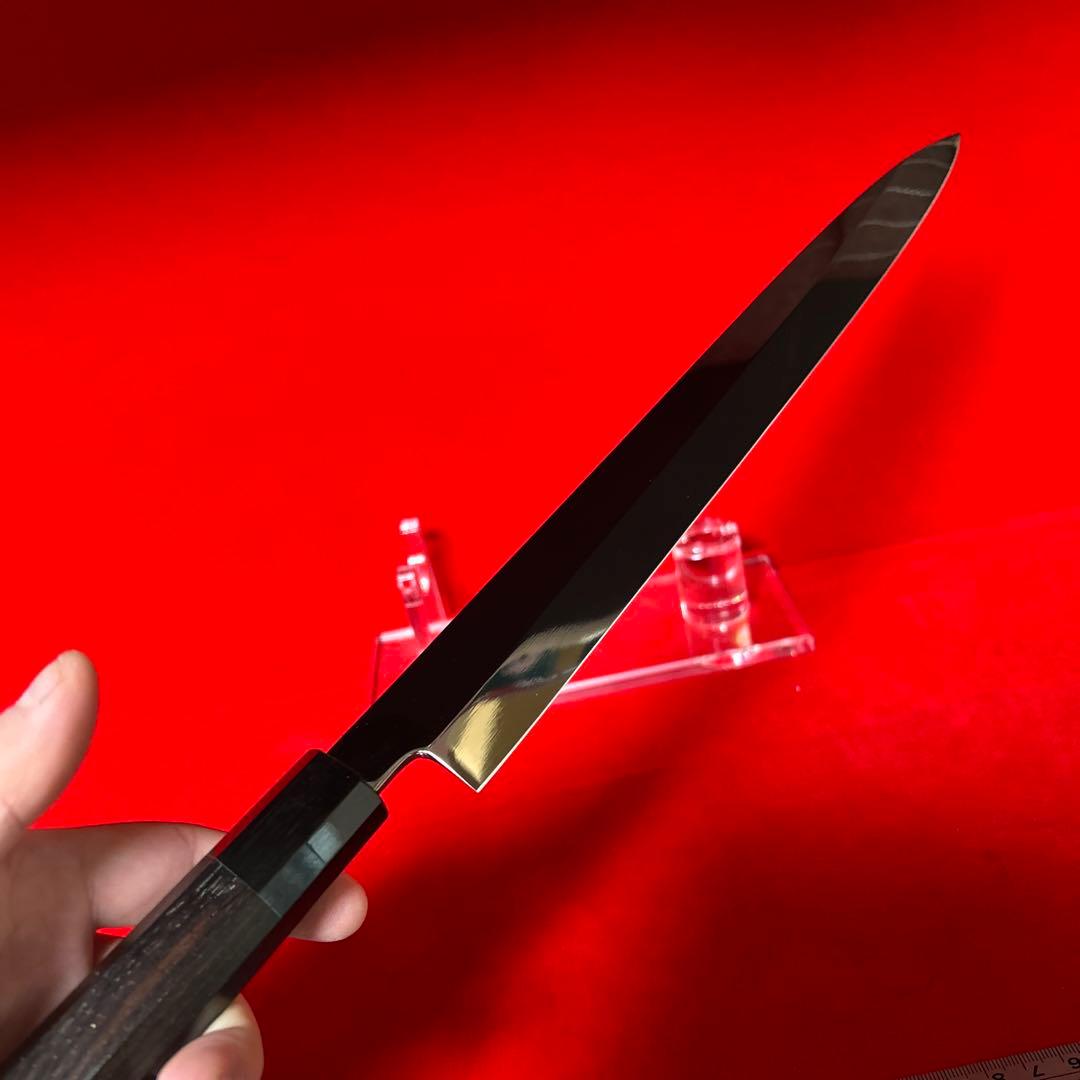 包丁　フグ引く　柳刃　尺　鏡面　切味抜群　箱付　未使用品