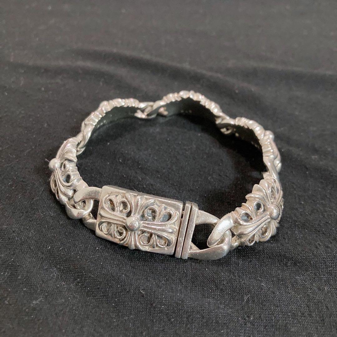 silver925フローラルクロスブレスレット 925ヴィンテージブレスレット