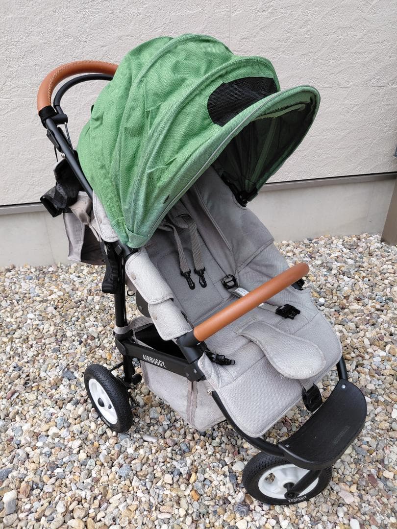 AIRBUGGY 折りたたみ式ベビーカー グリーン/グレー