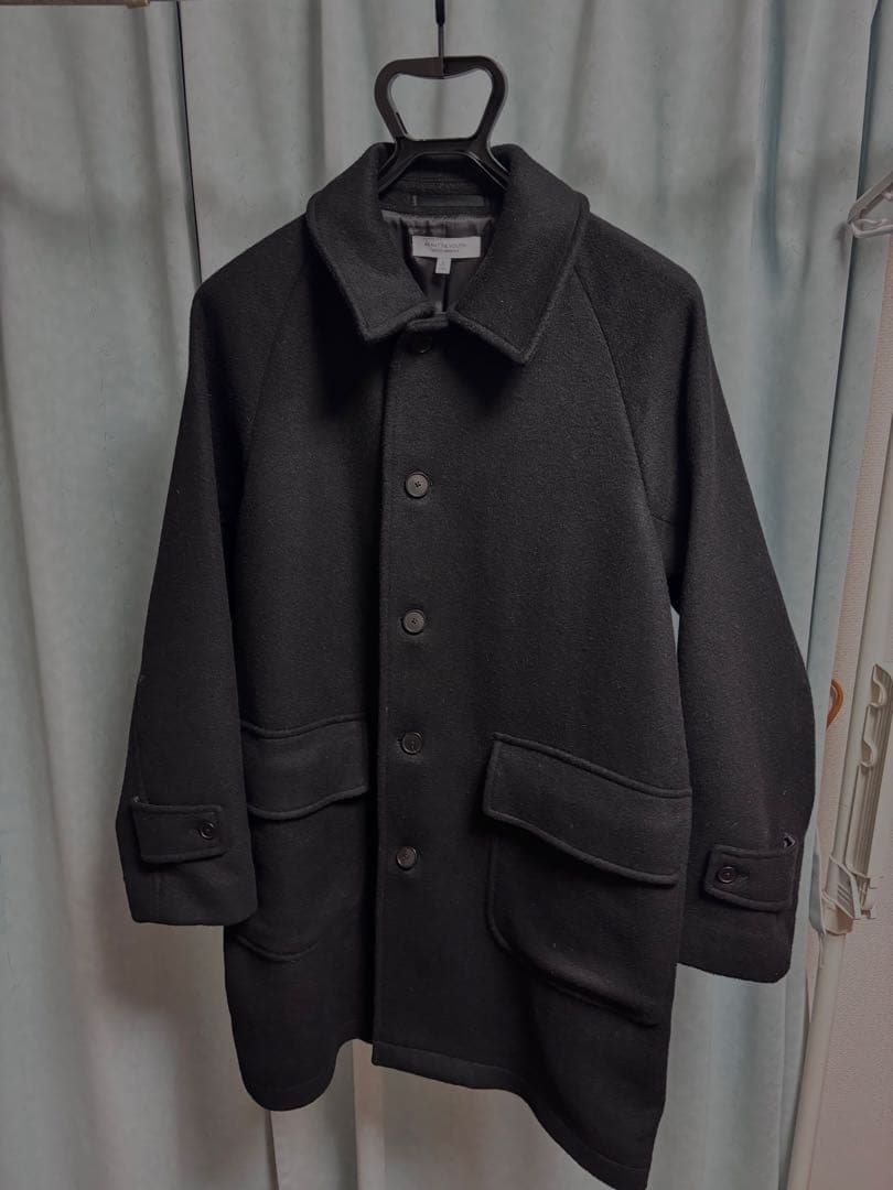 BEAUTY&YOUTH 黒 ステンカラーコート L