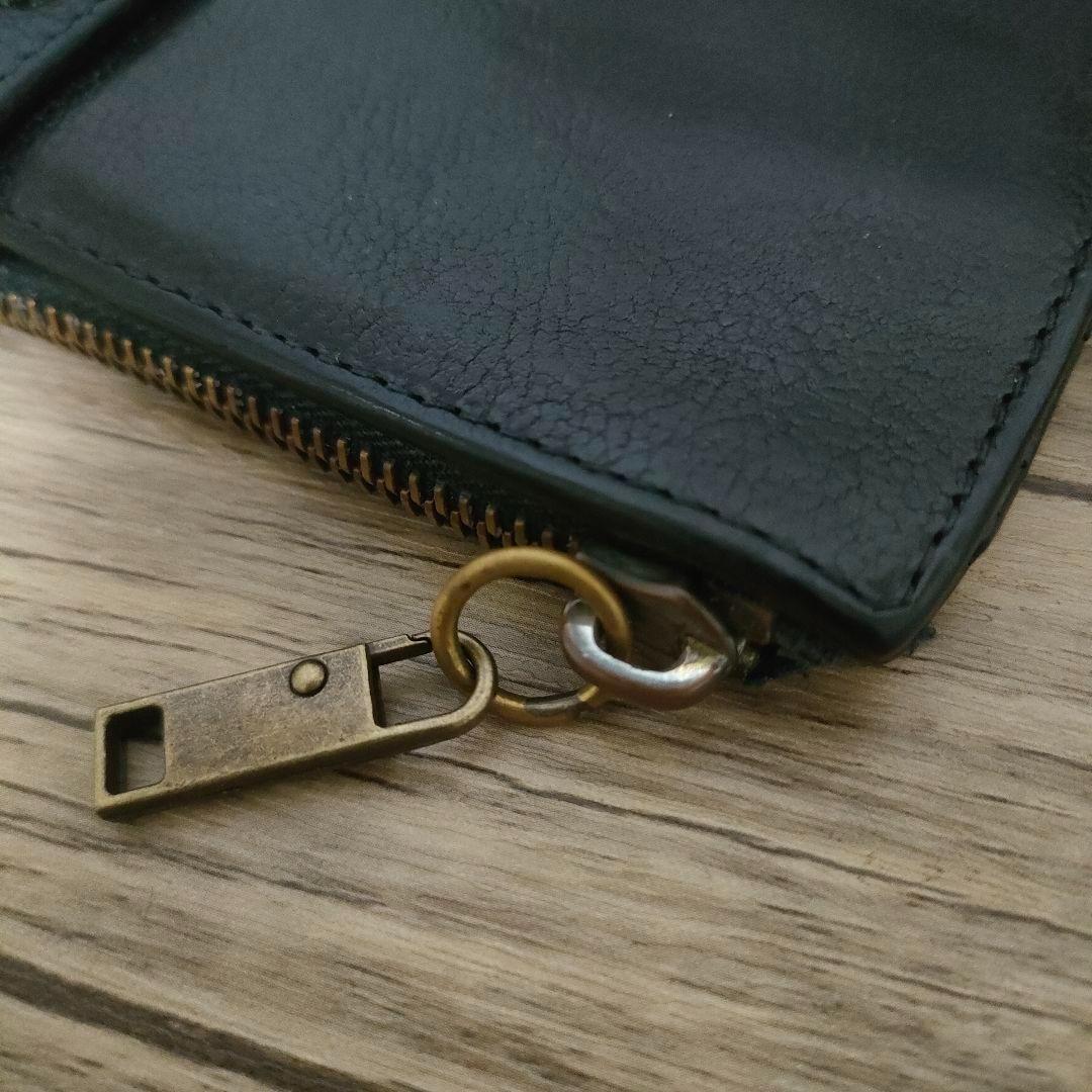 イルビゾンテ 長財布 ブラック L字ファスナー IL BISONTE 財布 黒革