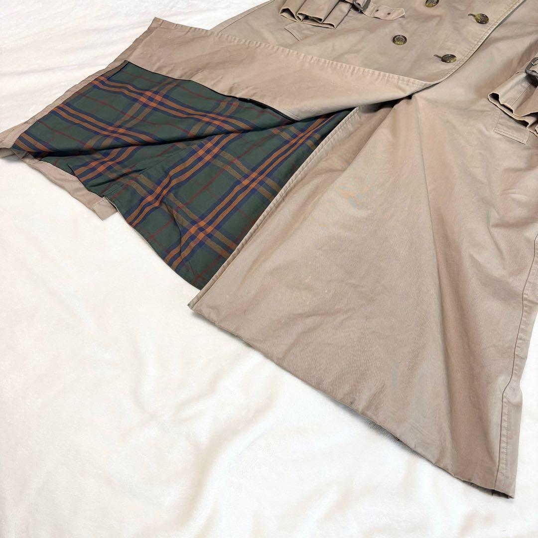 バーバリー　Burberry　トレンチコート　チェック　ベージュ　希少　Lサイズ